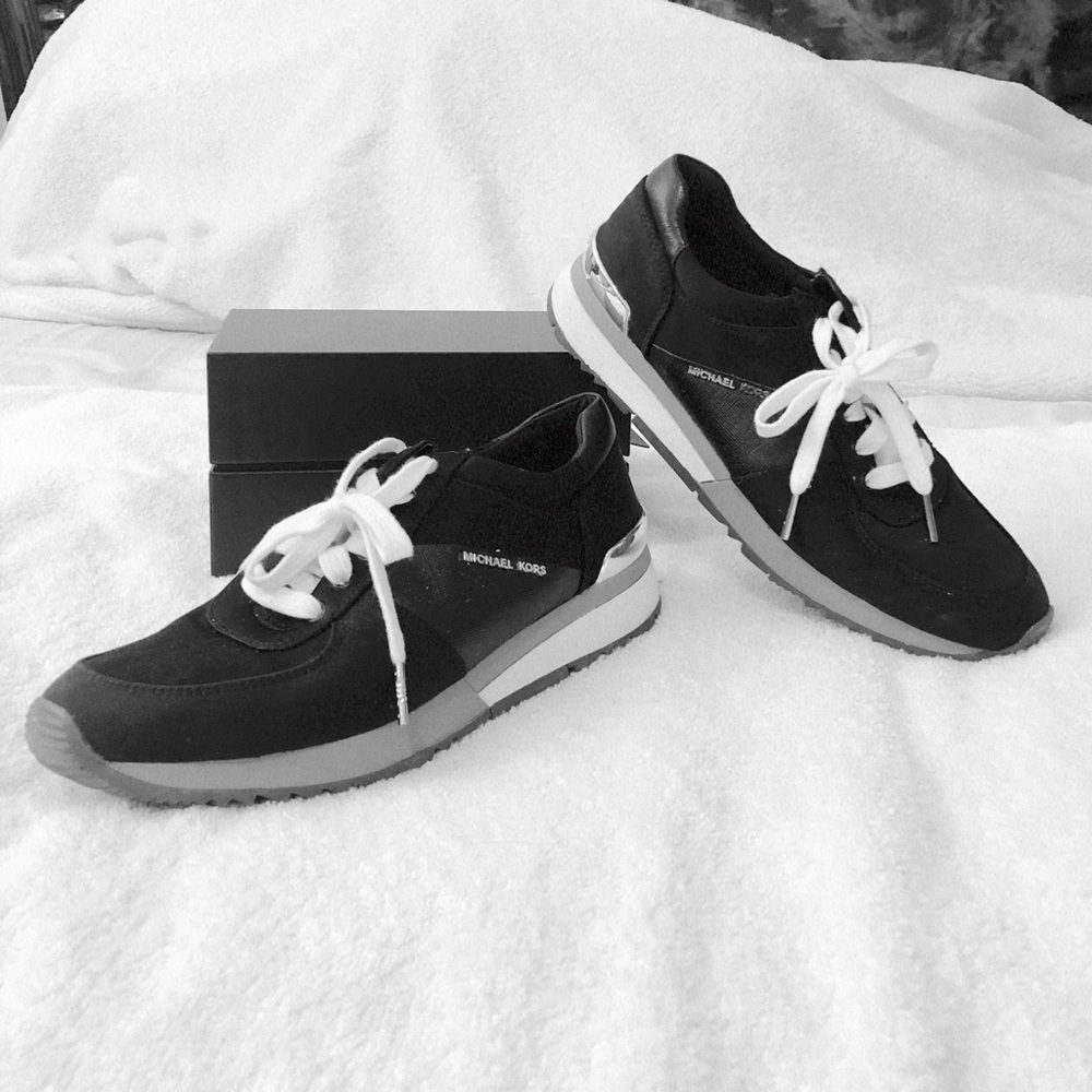 MICHAEL Kors Allie Wrap Black Suede Trainer